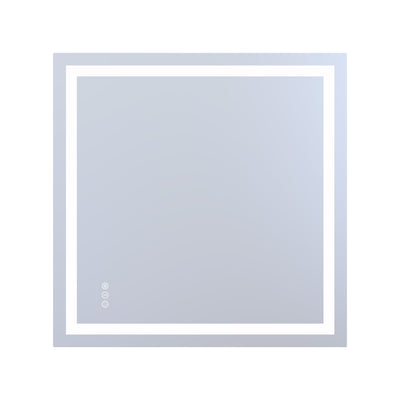 Espelho de banheiro moderno LED SUMERAIN para parede, 36 x 36 polegadas, espelho de vaidade iluminado com luz traseira e frontal regulável, antiembaçante, 3 modos de cor, função memória e vidro temperado, fácil de instalar