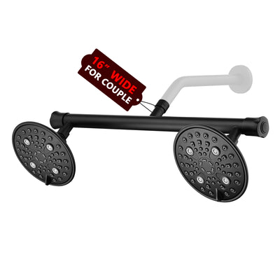 Conjunto de Duplo Chuveiro sumerain Preto Fosco com Braço de Chuveiro de 20", Aproveite o Chuveiro de Chuva de Alta Pressão com 6 Configurações Separadamente ou Juntos