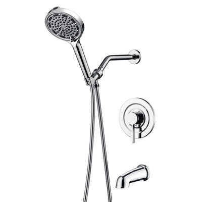 Sistema de Chuveiro Moderno SUMERAIN com Chuveiro Manual Filtrado de 6 Jatos, Torneira Cromada para Banheira com Alta Vazão