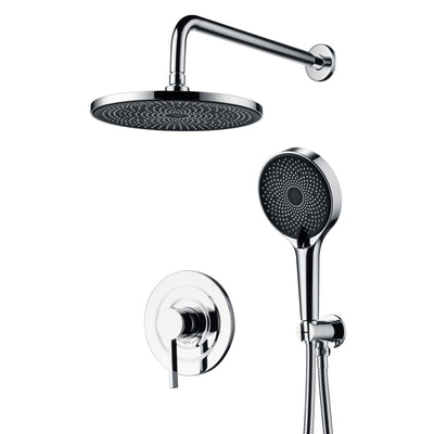Sistema de Chuveiro sumerain Conjunto de Torneira de Chuveiro Oculta, Torneira de Chuveiro de Chuva Completa com Chuveirinho, Válvula de Instalação e Kit de Acabamento, Cromado