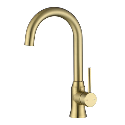 Sumerain Kitchen Bar Sink Faucet Brushed Gold, High Arc Single Handle