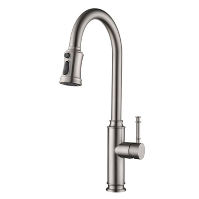 Torneira de Cozinha SUMERAIN com Pulverizador Retrátil, Alça Única, Aço Inoxidável, Níquel Escovado