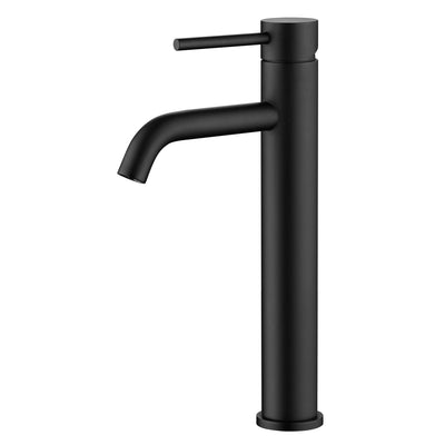 Torneira para Cuba de Banheiro SUMERAIN, Torneira Alta Preta Fosca para Cuba de Banheiro com Alça Única e Furo Único, Aço Inoxidável 304, Sem Chumbo