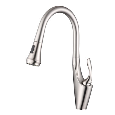 Torneira de Cozinha sumerain em Níquel Escovado com Alça Única e Extensor, Torneira para Pia de Cozinha de Aço Inoxidável com 1 Furo e Pulverizador Retrátil