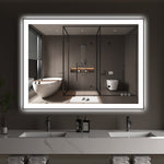 Espelho de Vaidade Iluminado Sumerain 40 x 30 Polegadas para Parede de Banheiro, Espelho LED Inteligente Anti-Embaçante com Regulagem de Brilho, Iluminação Frontal e Traseira, 3 Modos de Iluminação, Função Memória