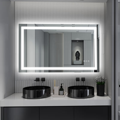 Espelho de banheiro LED SUMERAIN 40 x 24 polegadas com luzes, espelho de vaidade para parede, 3 temperaturas de cor, vidro temperado, função memória, certificado ETL