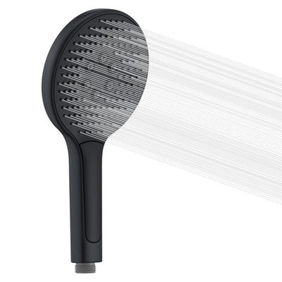 Cabeça de chuveiro de mão Sumerain preto chuveiro de mão grande de alta pressão, economia de água com 3 tipos de jato (135 mm)