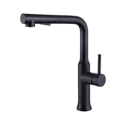 Torneira de cozinha extraível de alta pressão sumerain S6128P-MB, aço inoxidável giratório 360°