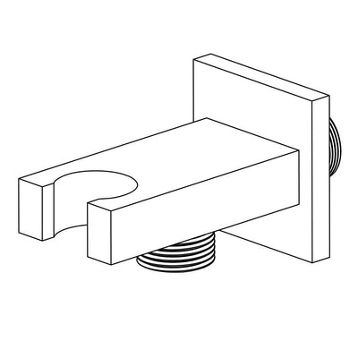 Cotovelo de alimentação montado na parede com suporte para chuveiro de mão e conexão de 1/2 "com acabamento cromado Sumerain 3218015-C