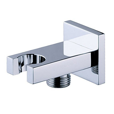 Cotovelo de alimentação montado na parede com suporte para chuveiro de mão e conexão de 1/2 "com acabamento cromado Sumerain 3218015-C