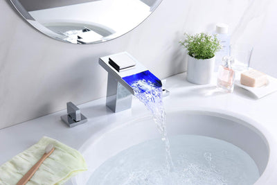 Torneira de banheiro generalizada, torneira em cascata com iluminação LED
