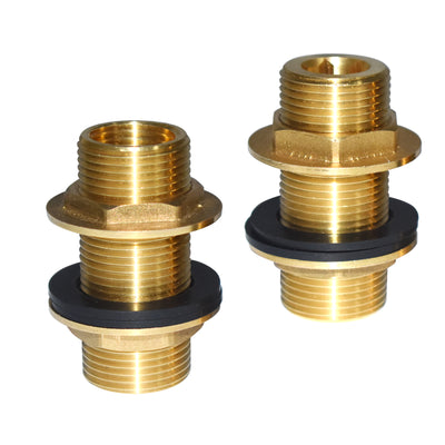 Sumerain Clawfoot torneira de banheira, porca de extensão de latão para montagem na parede da banheira, NPT 1/2 "fêmea x G3/4 macho, S7931-PB (pacote com 2)