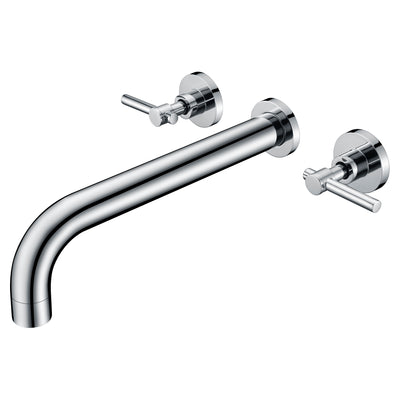 Torneira para banheira de parede para banheiro, bico extra longo com alto fluxo, acabamento cromado