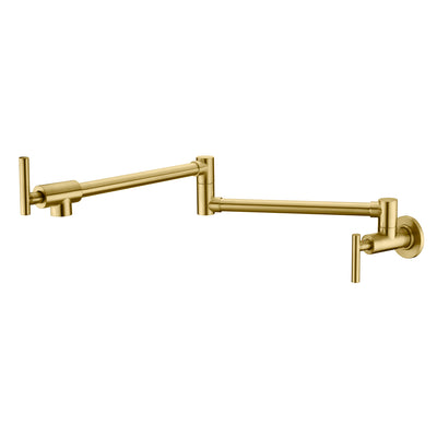 Sumerain Gold Pot Filler Faucet Montagem na parede com braços oscilantes de articulação dupla